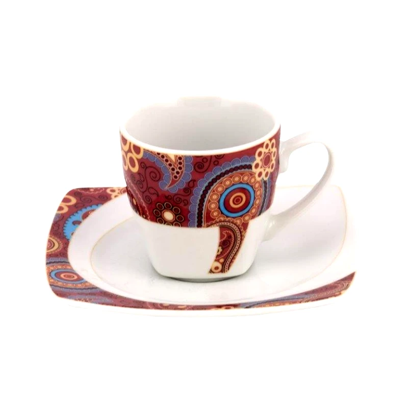WM COLLECTION Σετ 6τμχ Φλυτζάνια Καφέ Πορσελάνης Celebration WM Collection 100ml N9187/5108 (Υλικό: Πορσελάνη) - WM COLLECTION - N9187/5108-coffee