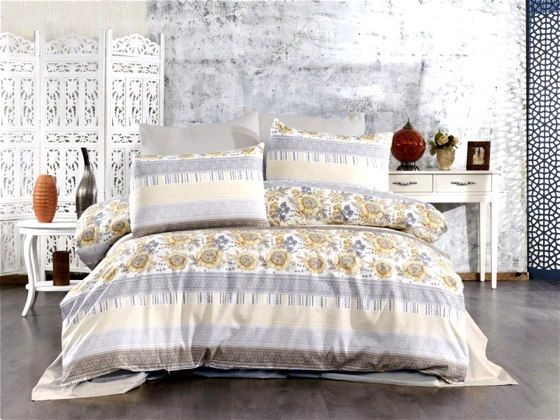 DimCol Παπλωματοθήκη Polycotton Μονή 160x240εκ. Ηλιαχτίδα 370 Grey-Beige Dimcol (Χρώμα: Γκρι, Ύφασμα: 70% Βαμβάκι-30% Polyester, Μέγεθος: Μονά) - DimCol - 1935785242237069