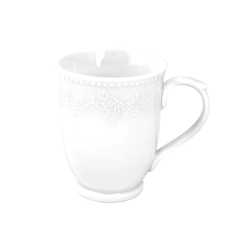 Oriana Ferelli® Κούπα Πορσελάνης Λευκή Kea Oriana Ferelli 340ml PRPW350013 (Σετ 6 Τεμάχια) (Υλικό: Πορσελάνη, Χρώμα: Λευκό) - Oriana Ferelli® - PRPW350013