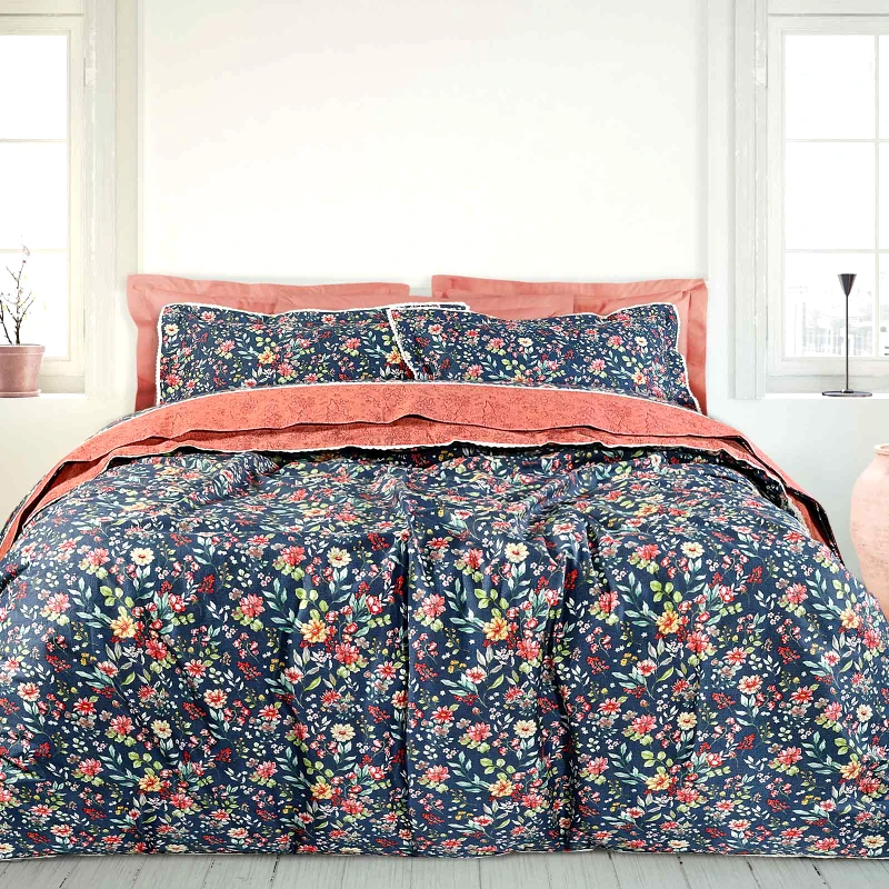 Das Home Κουβερλί Βαμβακοσατέν Υπέρδιπλο 220x240εκ. Prestige 1671 Κόκκινο-Μπλε-Σομόν Das Home (Ύφασμα: Βαμβακοσατέν, Χρώμα: Μπλε, Μέγεθος: Υπέρδιπλα) - Das Home - 402005201671