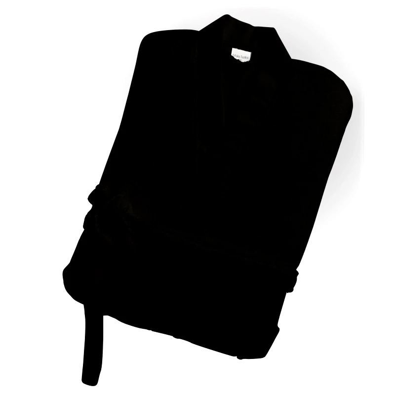 Makis Tselios Μπουρνούζι Ενηλίκων Με Γιακά Βαμβακερό Small Hola 3 Black Makis Tselios (Ύφασμα: Βαμβάκι 100%, Χρώμα: Μαύρο, Μέγεθος: Small) - Makis Tselios - 285440123456