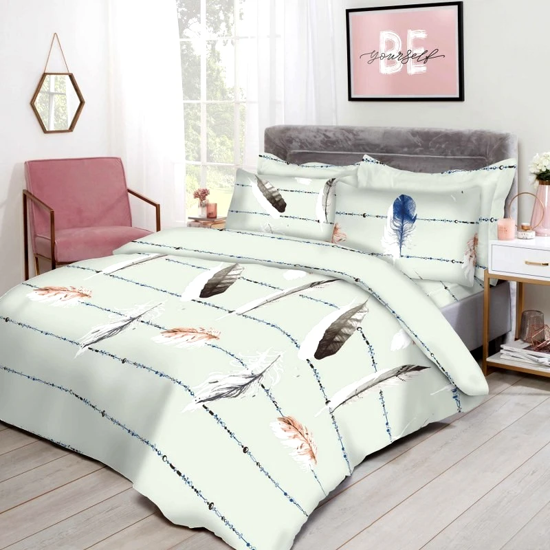 24home.gr Σετ Σεντόνια Polycotton Υπέρδιπλα 220x240εκ. Εμπριμέ Pluma Fistiki 24home (Τύπος κατωσέντονου: Χωρίς Λάστιχο, Ύφασμα: 50% Cotton-50% Polyester, Χρώμα: Φυστικί, Μέγεθος: Υπέρδιπλα) - 24home.gr - 24-pluma-fistiki