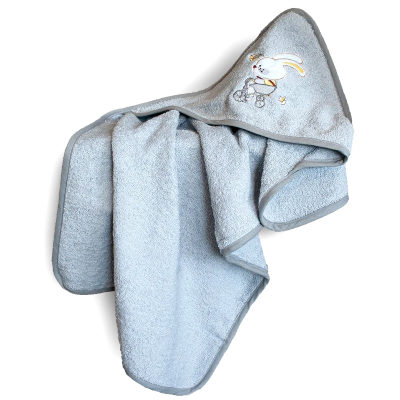 SBaby Κάπα Με Κουκούλα Βαμβακερή Bebe 75x75εκ. Bike Silver SBaby (Ύφασμα: Βαμβάκι 100%, Χρώμα: Γκρι, Μέγεθος: Βρεφικό) - SBaby - 5206864069855