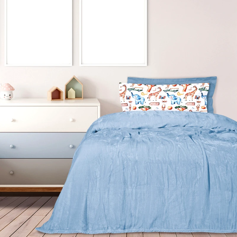 Das Home Κουβέρτα Βελουτέ Μονόχρωμη Μονή 160x220εκ. Blankets 1344 Γαλάζια Das Home (Ύφασμα: Polyester, Χρώμα: Γαλάζιο , Μέγεθος: Μονά) - Das Home - 420577711344