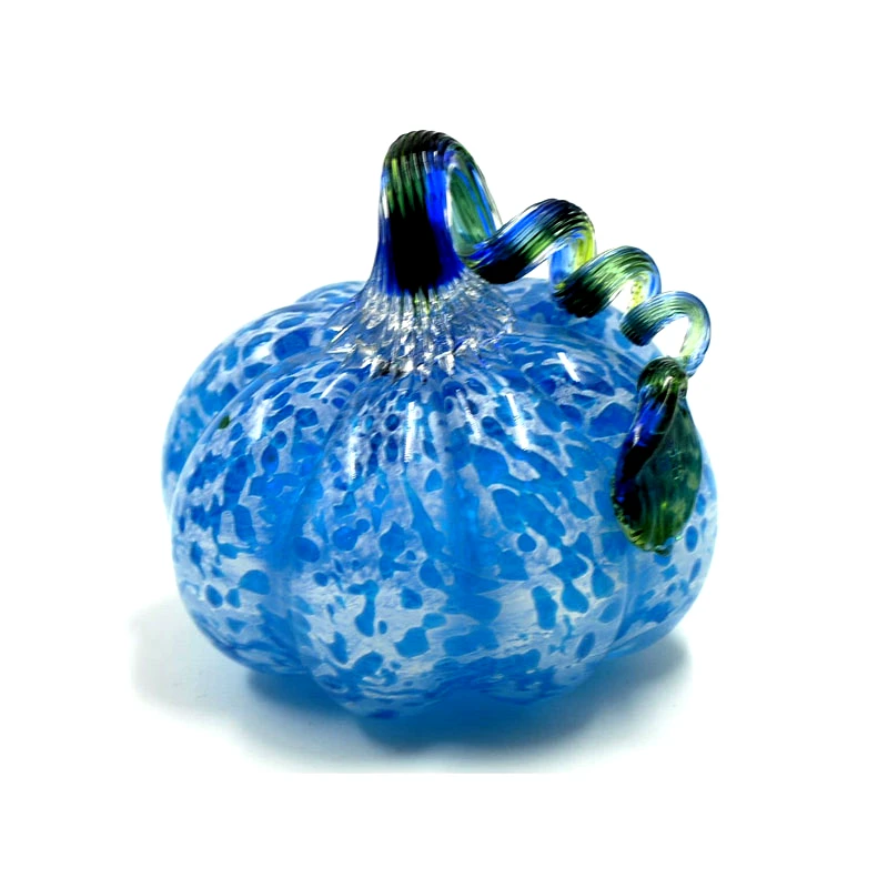 Royal Art Collection Διακοσμητική Κολοκύθα Γυάλινη Murano Τυρκουάζ-Λευκή 10εκ. Royal Art ZIO10138/9TQ (Υλικό: Γυαλί, Χρώμα: Λευκό) - Royal Art Collection - ZIO10138/9TQ