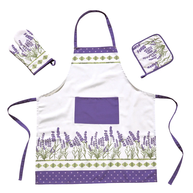 Das Home Σετ Κουζίνας 3τμχ Polycotton Kitchen 0722 Λευκό-Μωβ-Πράσινο Das Home (Χρώμα: Λευκό, Ύφασμα: 70% Πολυεστέρας-30% Βαμβάκι) - Das Home - 537000100722