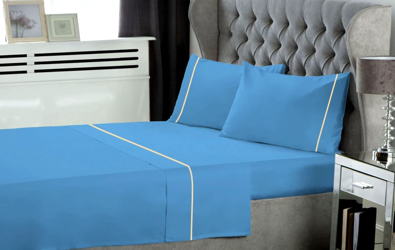 Le Blanc Σετ Σεντόνια Polycotton Μονά 170x270εκ. Blue Le Blanc 7005943-15 (Τύπος κατωσέντονου: Χωρίς Λάστιχο, Ύφασμα: 50% Cotton-50% Polyester, Χρώμα: Μπλε, Μέγεθος: Μονά) - Le Blanc - 7005943-15