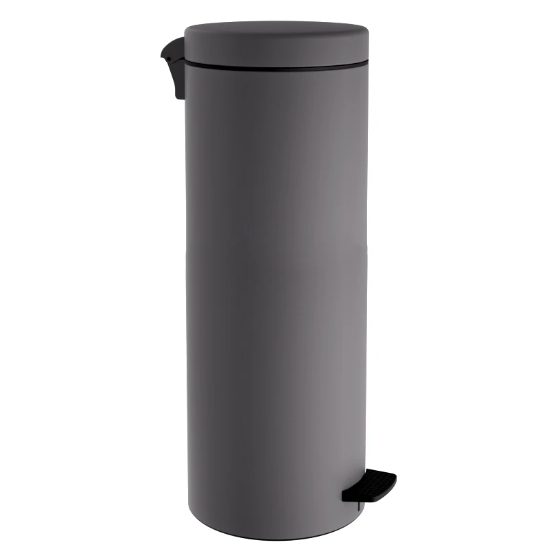 Pam & Co Καλάθι Απορριμμάτων 30lt Soft Close Ανοξείδωτο Matt Concrete Grey Pam & Co Φ25x65εκ. 2565-163 (Υλικό: Ανοξείδωτο, Χρώμα: Γκρι) - Pam & Co - 2565-163