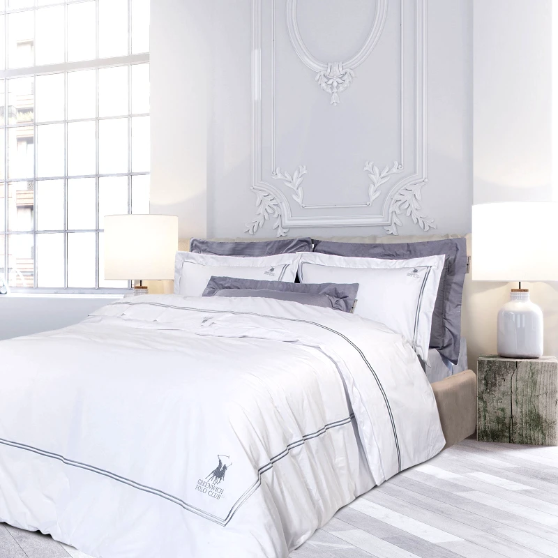 Greenwich Polo Club Σετ Σεντόνια Βαμβακοσατέν King 280x270εκ. Premium 2127 Greenwich Polo Club (Ύφασμα: Βαμβακοσατέν, Τύπος κατωσέντονου: Χωρίς Λάστιχο, Χρώμα: Λευκό, Μέγεθος: King Size) - Greenwich Polo Club - 202100302127