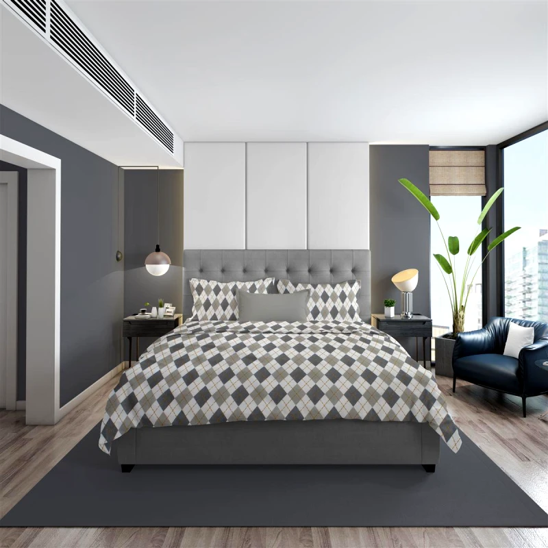 DimCol Παπλωματοθήκη Φανελένια Μονή 160x240εκ. Diamond 328 Grey DimCol (Ύφασμα: Φανέλα, Χρώμα: Γκρι, Μέγεθος: Μονά) - DimCol - 33210823002