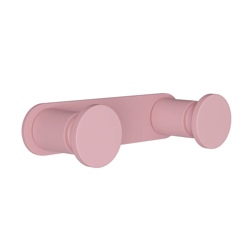 Pam & Co Κρεμάστρα Τοίχου 2 Θέσεων Ανοξείδωτη Matt Pink Pam & Co 12x3,5x2,5εκ. 70-303 (Υλικό: Ανοξείδωτο, Χρώμα: Ροζ) - Pam & Co - 70-303