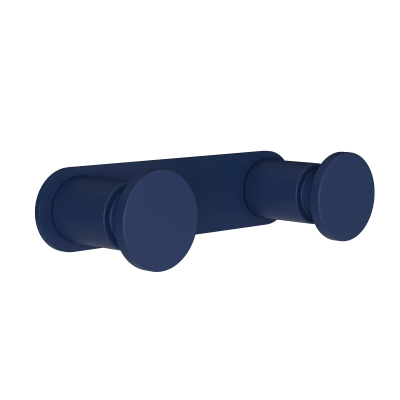 Pam & Co Κρεμάστρα Τοίχου 2 Θέσεων Ανοξείδωτη Matt Navy Blue Pam & Co 12x3,5x2,5εκ. 70-203 (Υλικό: Ανοξείδωτο, Χρώμα: Μπλε) - Pam & Co - 70-203
