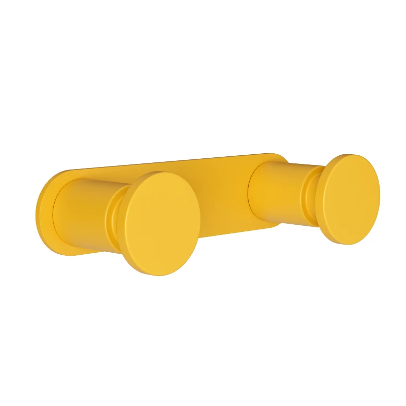 Pam & Co Κρεμάστρα Τοίχου 2 Θέσεων Ανοξείδωτη Matt Yellow Pam & Co 12x3,5x2,5εκ. 70-603 (Υλικό: Ανοξείδωτο, Χρώμα: Κίτρινο ) - Pam & Co - 70-603