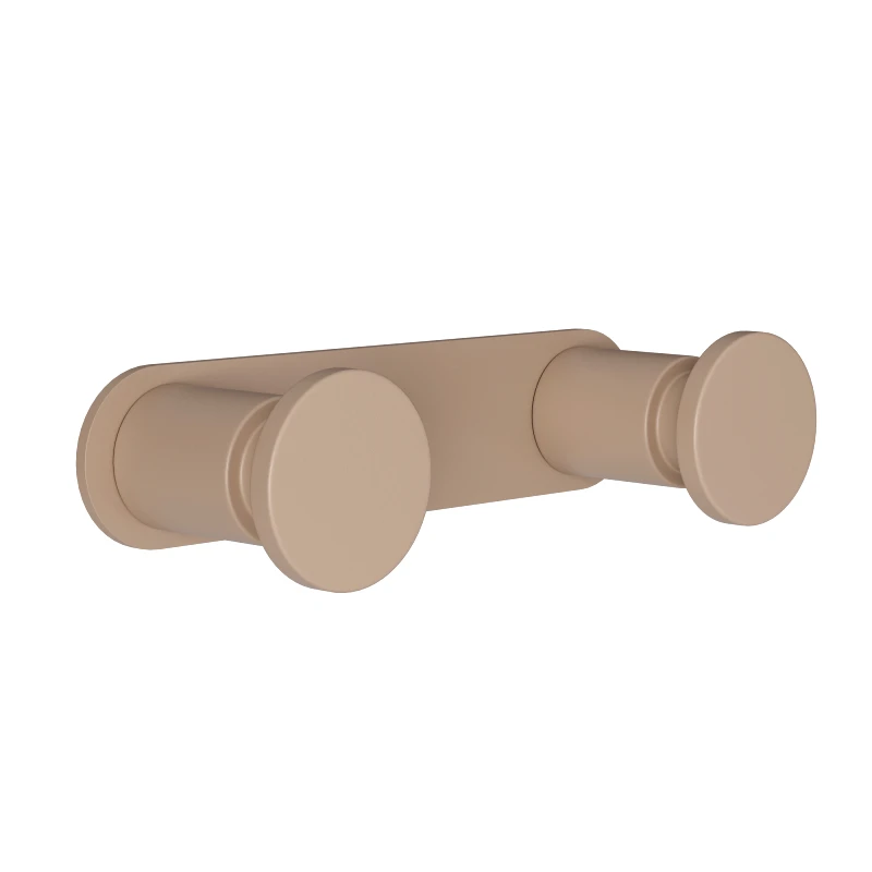 Pam & Co Κρεμάστρα Τοίχου 2 Θέσεων Ανοξείδωτη Matt Beige Pam & Co 12x3,5x2,5εκ. 70-103 (Υλικό: Ανοξείδωτο, Χρώμα: Μπεζ) - Pam & Co - 70-103