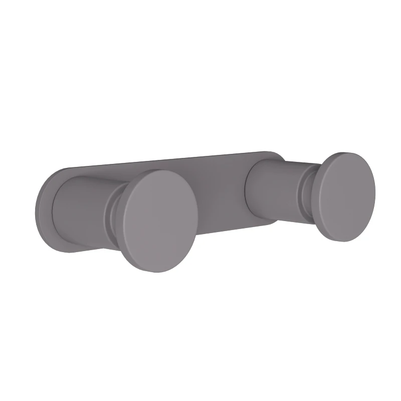 Pam & Co Κρεμάστρα Τοίχου 2 Θέσεων Ανοξείδωτη Matt Concrete Grey Pam & Co 12x3,5x2,5εκ. 70-163 (Υλικό: Ανοξείδωτο, Χρώμα: Γκρι) - Pam & Co - 70-163