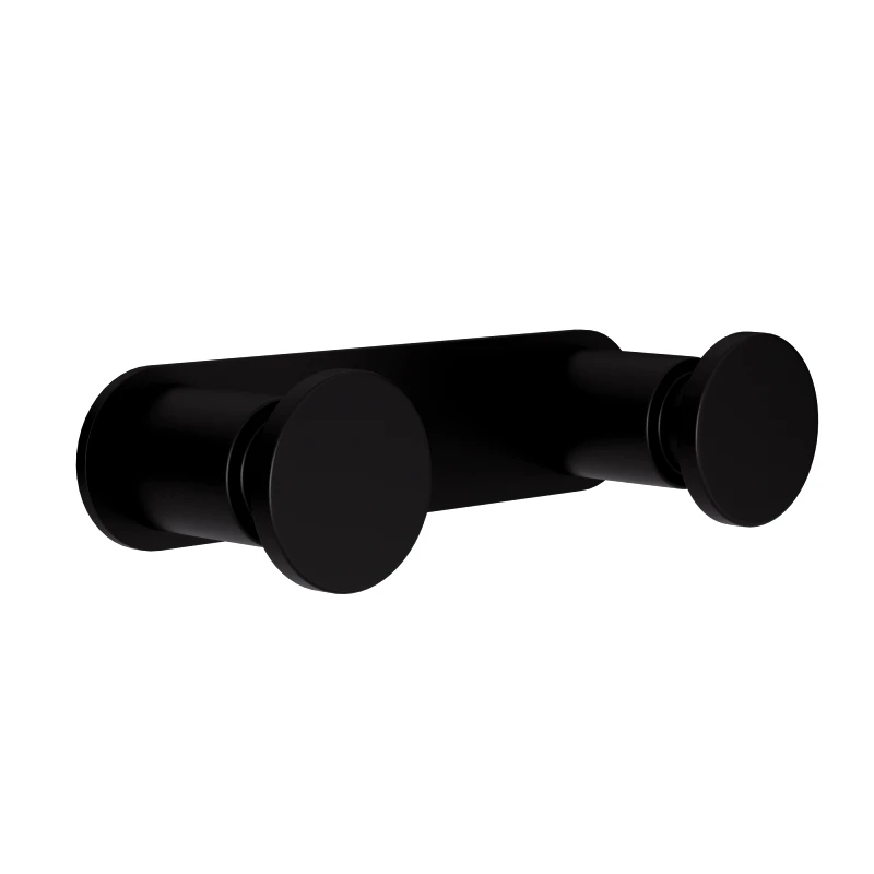 Pam & Co Κρεμάστρα Τοίχου 2 Θέσεων Ανοξείδωτη Matt Black Pam & Co 12x3,5x2,5εκ. 70-403 (Υλικό: Ανοξείδωτο, Χρώμα: Μαύρο) - Pam & Co - 70-403