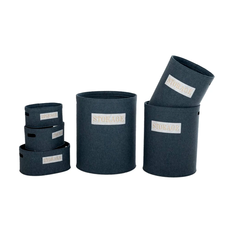 Iliadis Καλάθι Σετ 6τμχ Τσόχινα Γκρι STORAGE 48x35x55εκ.-26x18x14εκ. iliadis 85768 (Ύφασμα: Τσόχα, Χρώμα: Γκρι) - Iliadis - il_85768