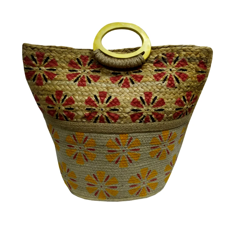 KOMVOS HOME Τσάντα Θαλάσσης Jute Multicolor 40x50εκ. Design 8 Komvos Home 7012231-1 (Ύφασμα: Jute (γιούτα)) - KOMVOS HOME - 7012231-1