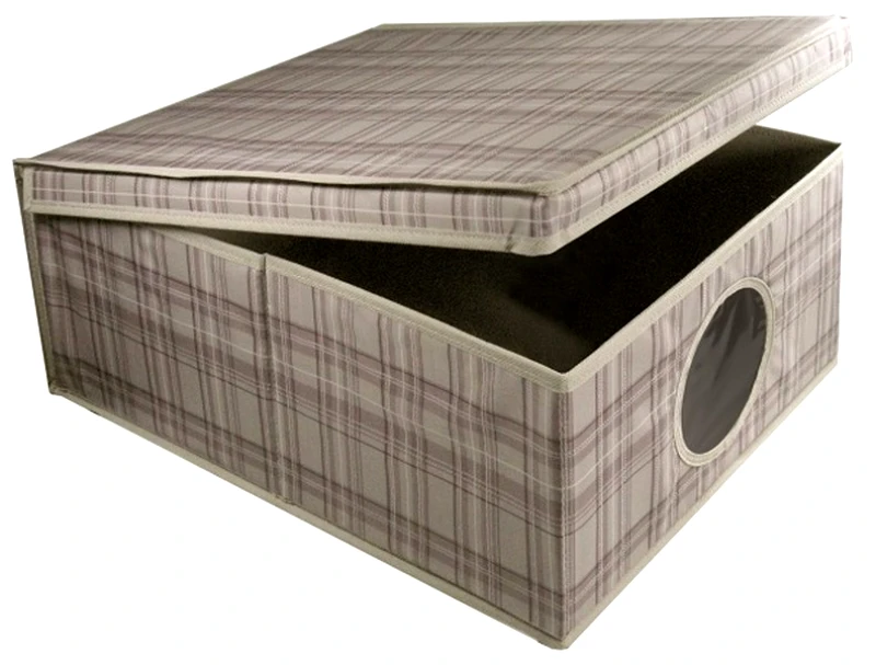 ORDINETT Κουτί Αποθήκευσης Polyester Tartan 48x36x19εκ. Ordinett 50-68030 (Ύφασμα: Polyester) - ORDINETT - 50-68030