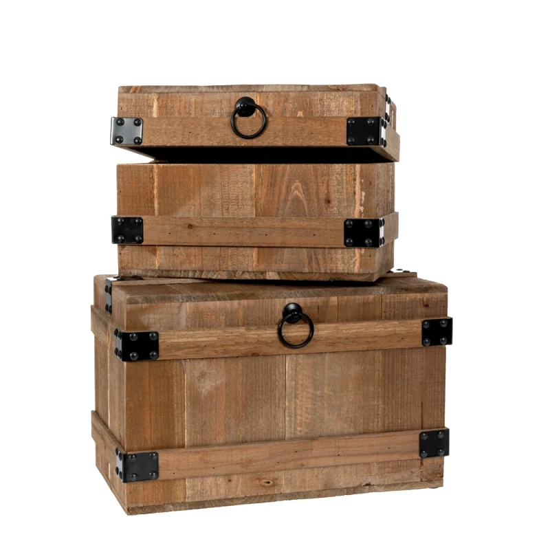 Iliadis Μπαούλο Σετ 2τμχ Ξύλινο Καφέ 42x23x25εκ.-33x19x22εκ. iliadis 85321 (Υλικό: Ξύλο, Χρώμα: Καφέ) - Iliadis - il_85321