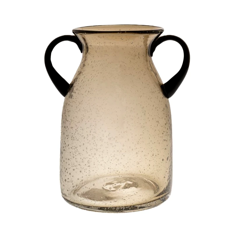 Iliadis Βάζο Γυάλινο Καφέ Με Χερούλια 16x24εκ. iliadis 84991 (Υλικό: Γυαλί, Χρώμα: Καφέ) - Iliadis - il_84991