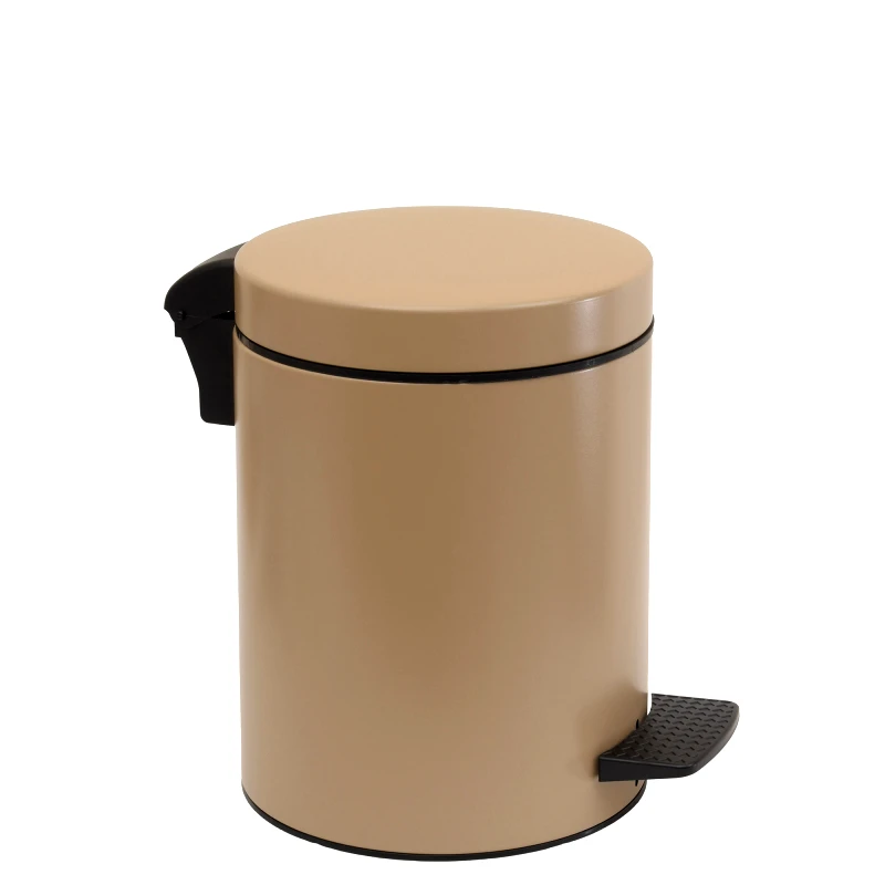 Pam & Co Καλάθι Απορριμμάτων 8lt Soft Close Ανοξείδωτο Matt Beige Pam & Co Φ23x32εκ. 08-500-103 (Υλικό: Ανοξείδωτο, Χρώμα: Μπεζ) - Pam & Co - 08-500-103