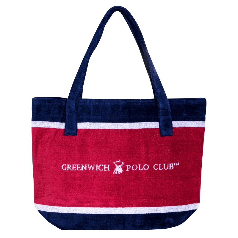 Greenwich Polo Club Τσάντα Θαλάσσης Βαμβακερή 55x40εκ. Essential 3864 Κόκκινη-Λευκή-Μπλε Greenwich Polo Club (Ύφασμα: Βαμβάκι 100%, Χρώμα: Λευκό) - Greenwich Polo Club - 268554003864