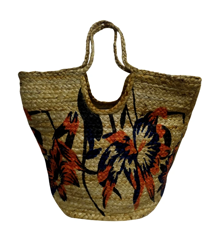 KOMVOS HOME Τσάντα Θαλάσσης Jute Multicolor 40x50εκ. Design 9 Komvos Home 7012248-1 (Ύφασμα: Jute (γιούτα)) - KOMVOS HOME - 7012248-1