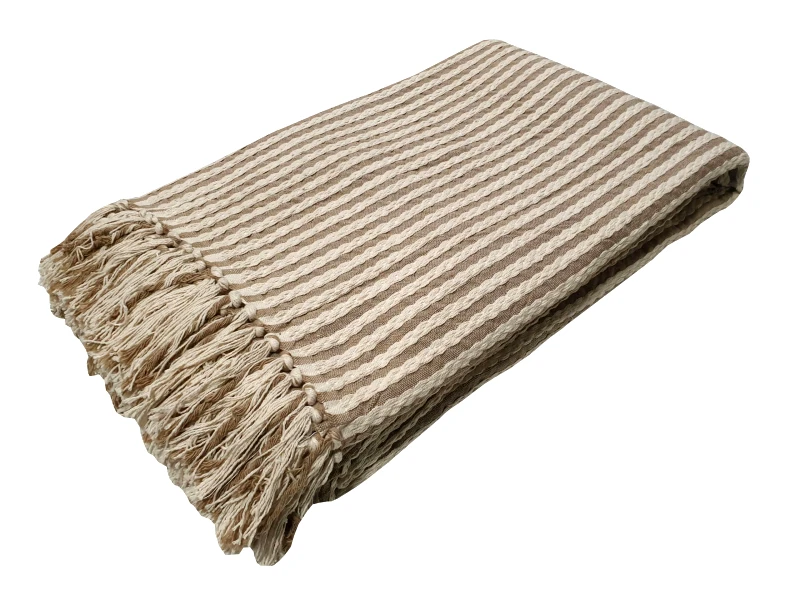 KOMVOS HOME Ριχτάρι Υφαντό Polycotton Τριθέσιος 180x300εκ. Natural-Beige Komvos Home 7012071-2 (Ύφασμα: 80% Cotton - 20% Polyester, Χρώμα: Μπεζ) - KOMVOS HOME - 7012071-2