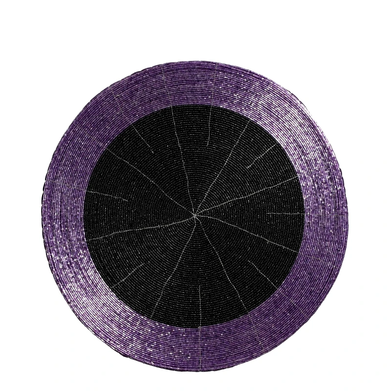 MSA DECORATION Σουπλά Μωβ-Μαύρο 36εκ. MSA 20-28-014 (Σετ 2 Τεμάχια) (Χρώμα: Μαύρο) - MSA DECORATION - 20-28-014