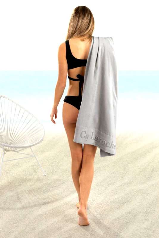 Guy Laroche Πετσέτα Θαλάσσης Βαμβακερή Varadero Silver 80x170εκ. Guy Laroche (Ύφασμα: Βαμβάκι 100%, Χρώμα: Ασημί ) - Guy Laroche - 5206480388293