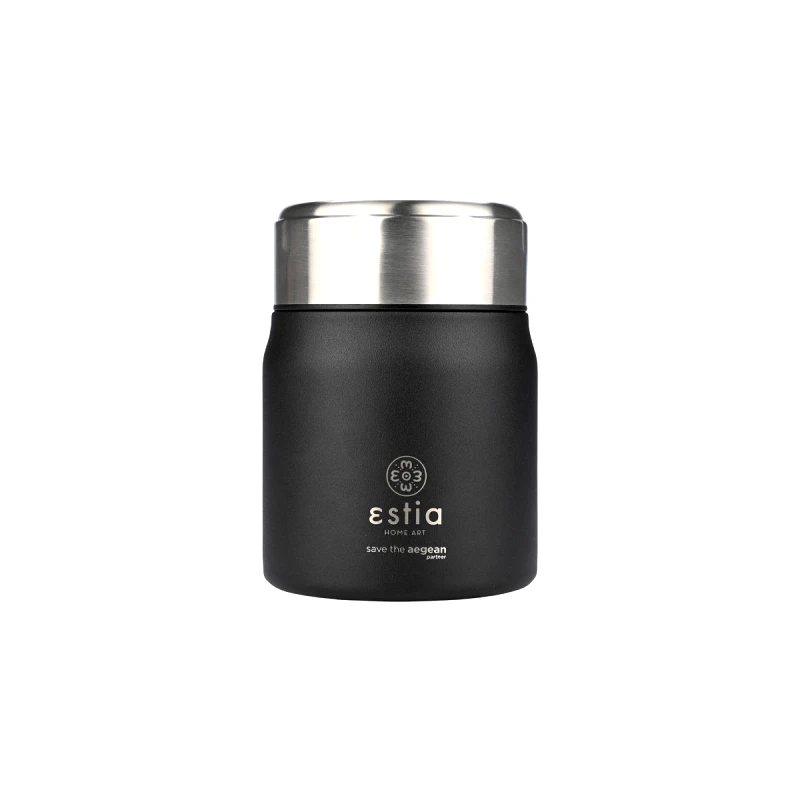 estia Θερμός Lunch Pot Ανοξείδωτο Midnight Black Save The Aegean Estia 500ml-10x10x14εκ. 01-21658 (Υλικό: Ανοξείδωτο, Χρώμα: Μαύρο) - estia - 01-21658