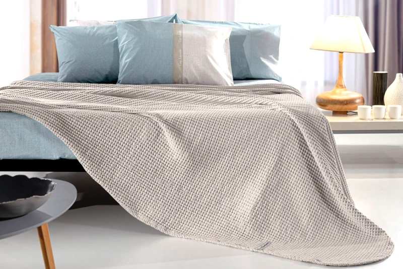 Guy Laroche Κουβέρτα Πικέ Βαμβακερή Stonewashed Μονή Eternity Lino 160x240εκ. Guy Laroche (Ύφασμα: 60% Cotton - 40% Polyester, Μέγεθος: Μονά) - Guy Laroche - 5206480562563