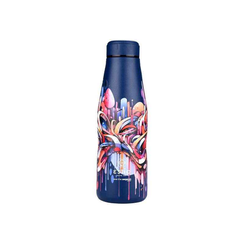 estia Θερμός-Μπουκάλι Ανοξείδωτο Flask Vibrant Vortex Save The Aegean Estia 500ml-7x7x22,3εκ. 01-22075 (Υλικό: Ανοξείδωτο) - estia - 01-22075