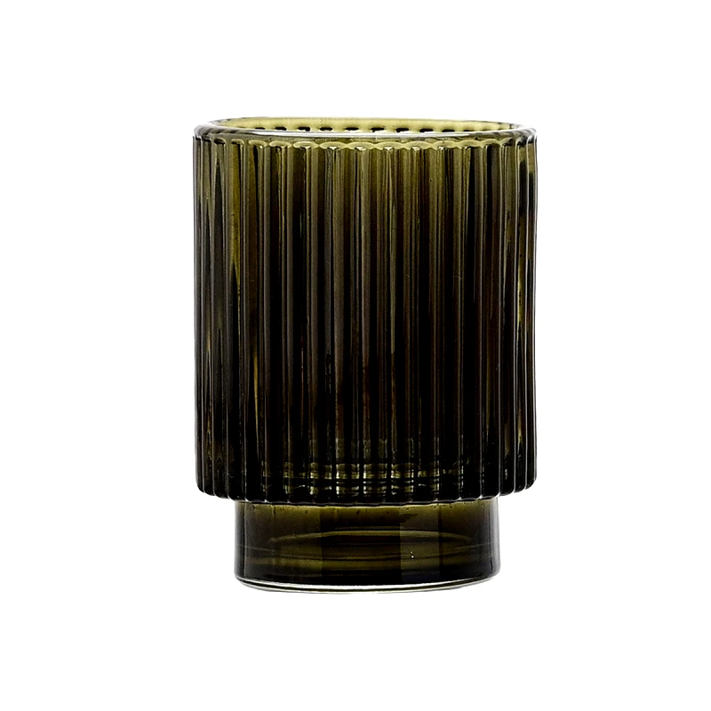 estia Ποτηροθήκη Γυάλινη Olive Series 7,5x7,5x9,7εκ. Estia 02-14889 (Υλικό: Γυαλί, Χρώμα: Λαδί) - estia - 02-14889