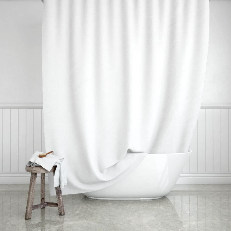 estia Κουρτίνα Μπάνιου Αδιάβροχη Polyester Λευκή 180x200εκ. Estia 02-11291 (Ύφασμα: Polyester, Χρώμα: Λευκό) - estia - 02-11291