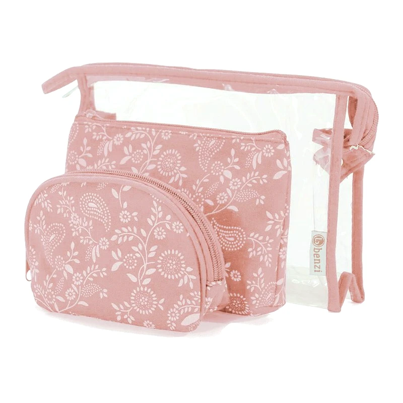 benzi Νεσεσέρ Σετ 3τμχ Polyester-Pvc benzi 25x7x15εκ. 5624 Pink (Ύφασμα: Polyester, Υλικό: PVC, Χρώμα: Ροζ) - benzi - BZ5624-pink