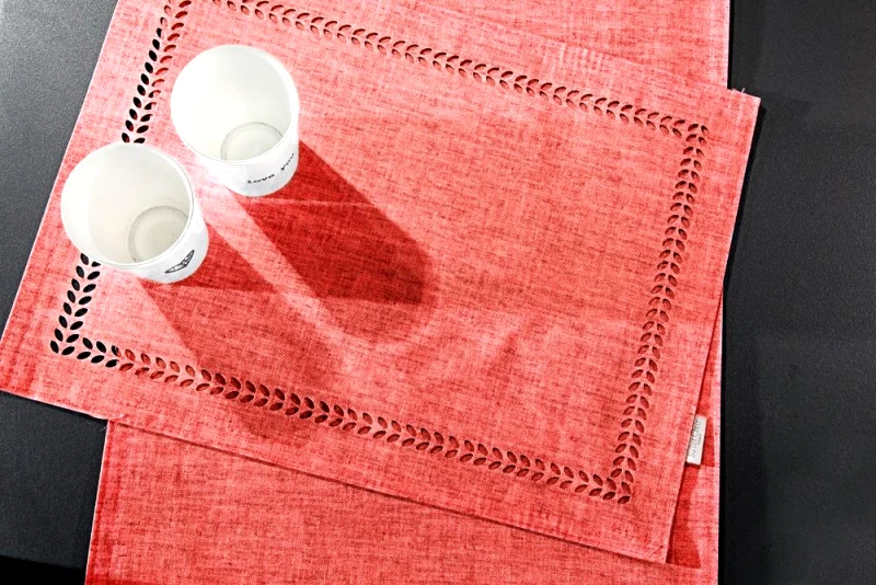 Saint Clair Σουπλά 2 Όψεων Polyester 3007 Tomato Laser Cut 45x33εκ. Saint Clair (Σετ 4 Τεμάχια) (Ύφασμα: Polyester) - Saint Clair - 5206480425479