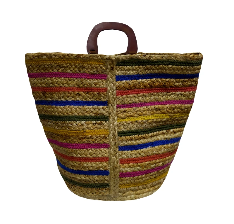 KOMVOS HOME Τσάντα Θαλάσσης Jute Multicolor 40x50εκ. Design 7 Komvos Home 7012224-1 (Ύφασμα: Jute (γιούτα)) - KOMVOS HOME - 7012224-1