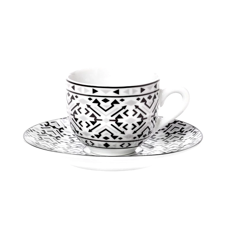 CRYSPO TRIO Φλυτζάνι Με Πιατάκι Πορσελάνης Καφέ 100ml Nostro CRYSPO TRIO 25.860.17 (Σετ 6 Τεμάχια) (Υλικό: Πορσελάνη) - CRYSPO TRIO - 25.860.17