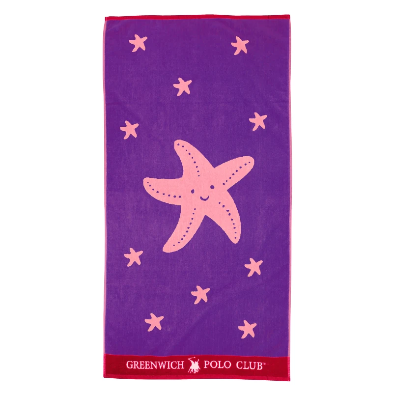Greenwich Polo Club Πετσέτα Θαλάσσης Βαμβακερή 70x140εκ. Beach Towels 3898 Μωβ-Κόκκινη-Ροζ Greenwich Polo Club Junior (Ύφασμα: Βαμβάκι 100%, Χρώμα: Ροζ) - Greenwich Polo Club - 267701403898