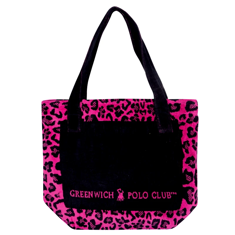 Greenwich Polo Club Τσάντα Θαλάσσης Βαμβακερή 55x40εκ. Essential 3863 Μαύρη-Ροζ Greenwich Polo Club (Ύφασμα: Βαμβάκι 100%, Χρώμα: Ροζ) - Greenwich Polo Club - 268554003863