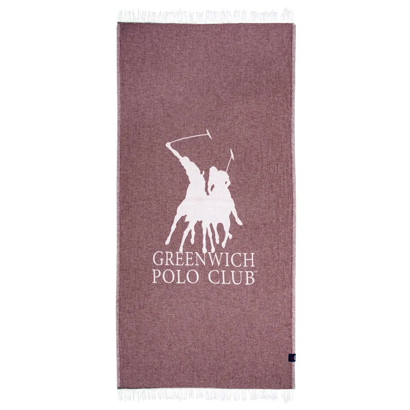 Greenwich Polo Club Πετσέτα Θαλάσσης Βαμβακερή 85x170εκ. Essential 3906 Μπορντώ-Ιβουάρ Greenwich Polo Club (Ύφασμα: Βαμβάκι 100%, Χρώμα: Ιβουάρ) - Greenwich Polo Club - 267851703906
