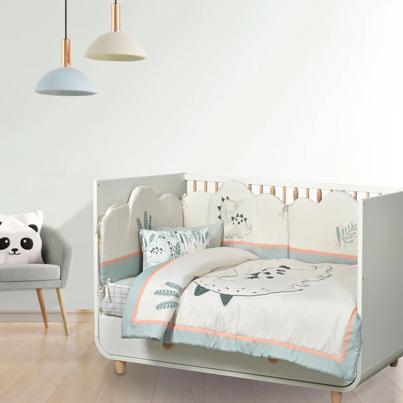 Das Baby Κουβερλί Microfiber Κούνιας 110x150εκ. Fun 4879 Γκρι-Πράσινο-Σομόν Das Baby (Ύφασμα: Microfiber, Χρώμα: Γκρι) - Das Baby - 621011104879