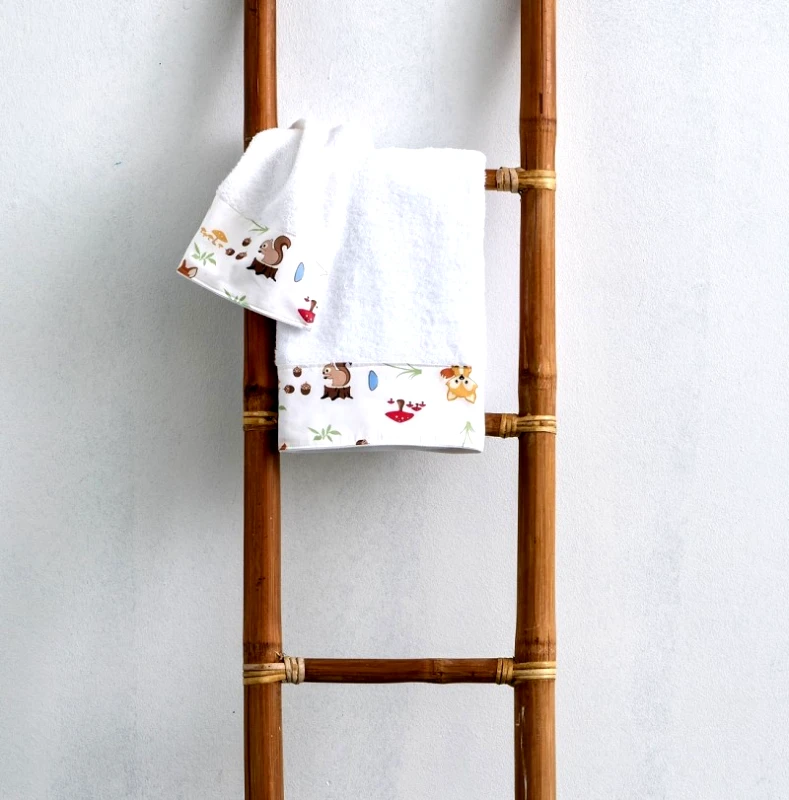 SBaby Σετ Πετσέτες Bebe 2τμχ Βαμβακερές Με Φάσα Alfie Blue SBaby (Ύφασμα: Βαμβάκι 100%, Χρώμα: Λευκό) - SBaby - 5206864075542