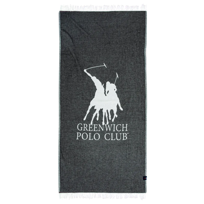 Greenwich Polo Club Πετσέτα Θαλάσσης Βαμβακερή 85x170εκ. Essential 3905 Μαύρο-Ιβουάρ Greenwich Polo Club (Ύφασμα: Βαμβάκι 100%, Χρώμα: Μαύρο) - Greenwich Polo Club - 267851703905