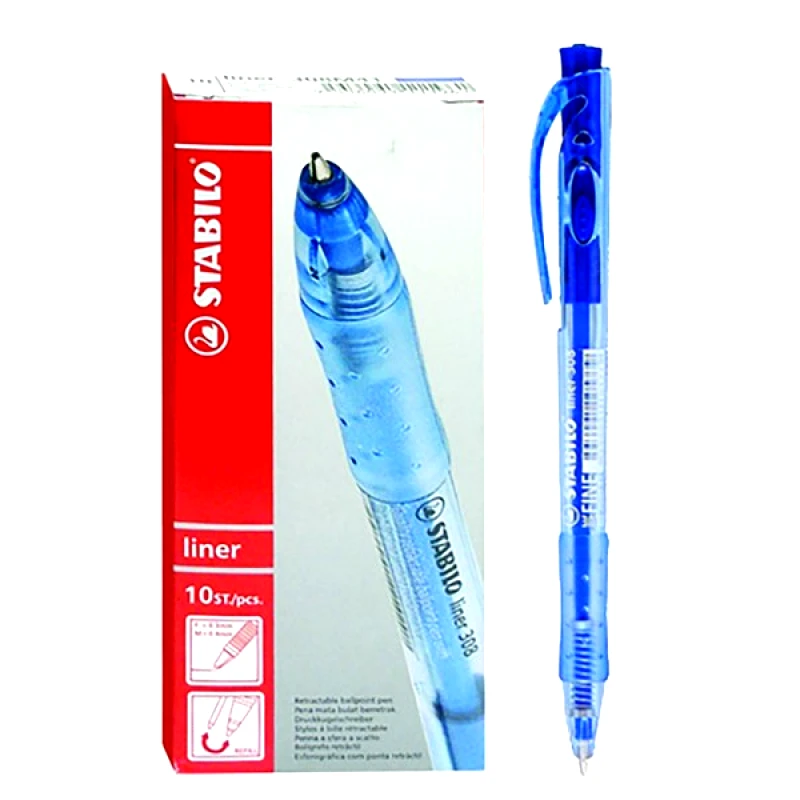Stabilo Στυλό Με Κουμπί Blue Ballpoint Stabilo 60-679 (Σετ 10 Τεμάχια) (Χρώμα: Μπλε) - Stabilo - 60-679