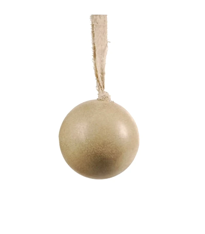 MSA DECORATION Μπάλα Ξύλινη 8εκ. Μπεζ Ματ Με Κορδέλα MSA 20-85-406 (Υλικό: Ξύλο, Χρώμα: Μπεζ) - MSA DECORATION - 20-85-406