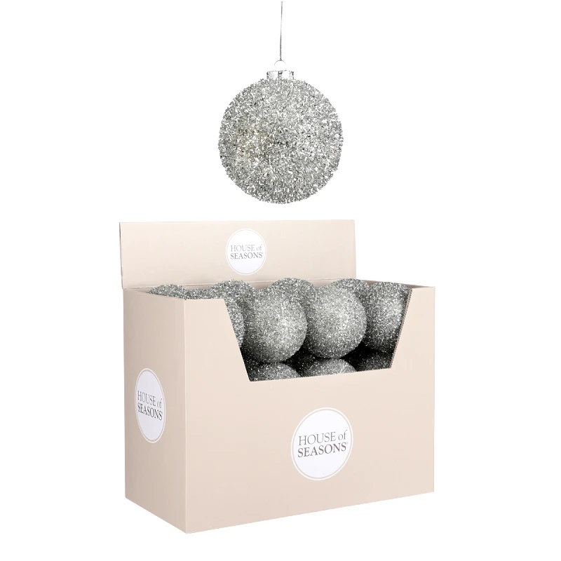 MSA DECORATION Χριστουγεννιάτικη Μπάλα Foam Δ10εκ. Ασημί Σαγρέ MSA 20-27-587 (Σετ 4 Τεμάχια) (Χρώμα: Ασημί , Υλικό: Polyfoam) - MSA DECORATION - 20-27-587