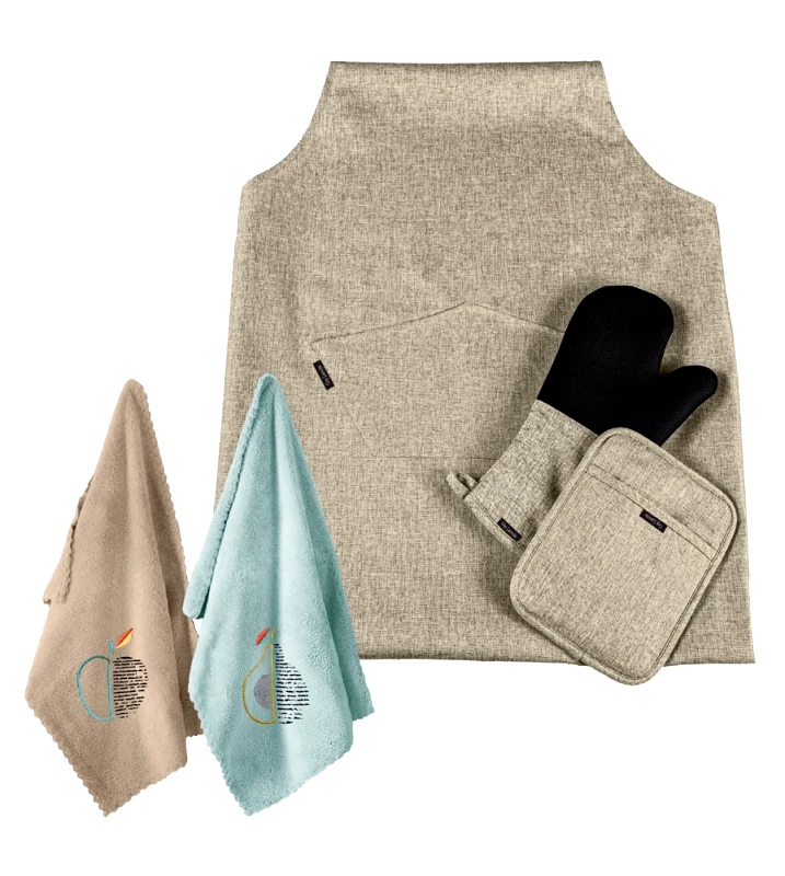 Guy Laroche Σετ Κουζίνας 5τμχ Polyester-Microfiber Cook Taupe Guy Laroche (Ύφασμα: Polyester, Χρώμα: Taupe) - Guy Laroche - 5206480645259
